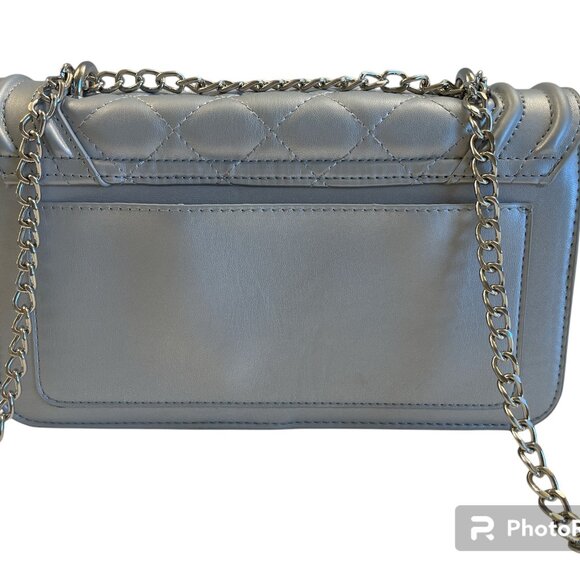 Badgley Mischka - Designer - Quilted Studded Silver Crossbody Bag - NWT - Picture 2 of 10